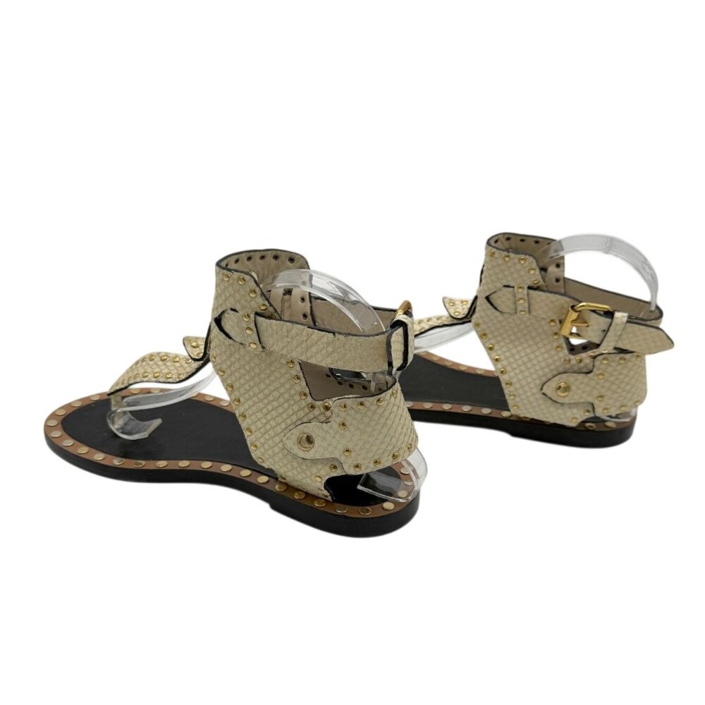 Isabel Marant Johanna ivory snake texture flat sandals - Size 7 - Picture 10 of 10